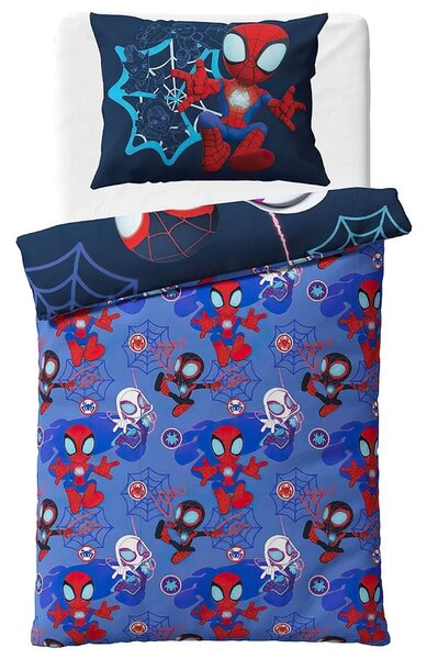 Carbotex povlečení SPIDEY PAVOUČÍ DOBRODRUŽSTVÍ, modré, bavlna hladká, 140x200cm + 70x90cm
