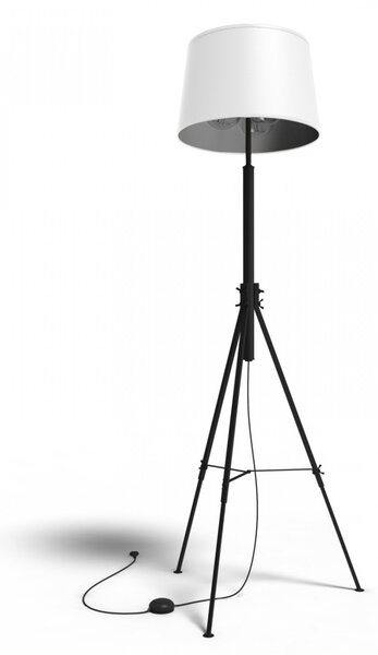 Light for home - Moderní stojací lampa černá s bílým stinidlem 15720 "BOSTON", 3X40W, E27, Černá