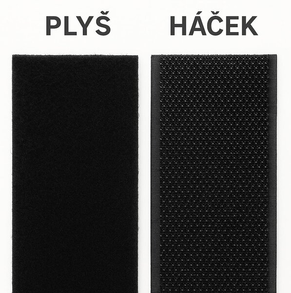 Stoklasa Suchý zip háček + plyš samolepící černý, šířka 10cm (v metráži)
