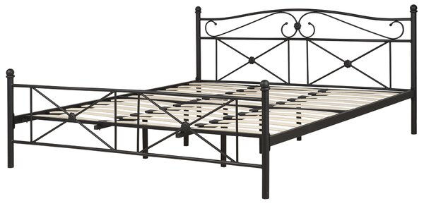Postel Kov RODEZ 180 x 200 cm Černá