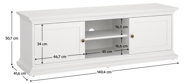TV stolek/skříňka Phung 77810 (bílá)