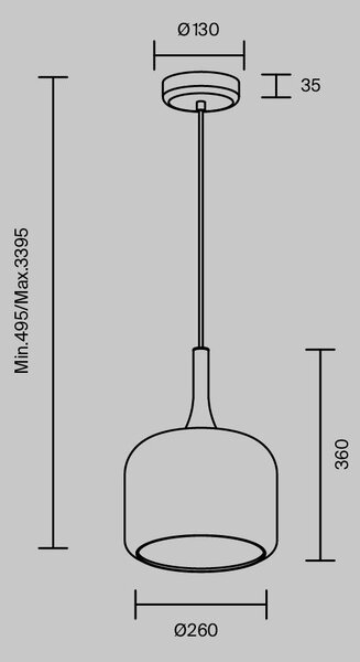 Závěsné svítidlo Spirito 3000K 12W MOD286PL-L18B3K - MAYTONI