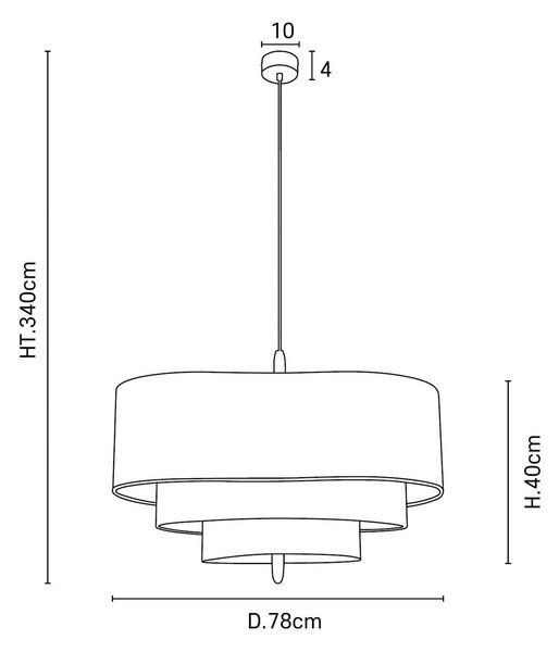 MARKET SET Oblázková textilní závěsná lampa krémová Ø 78 cm