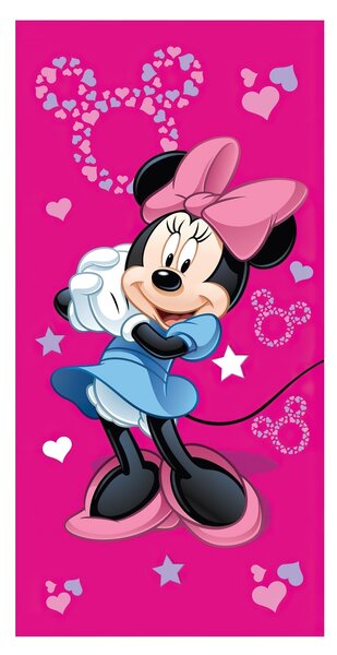 Jerry Fabrics dětská plážová osuška MINNIE PINK 05, růžová, froté, 70x140cm