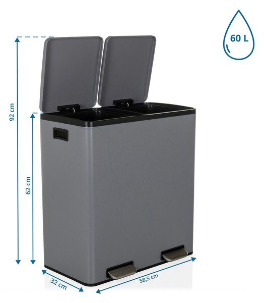 KOŠ NA ODPADKY 2x30 l MID.YOU - Odpadkové koše, Online Only