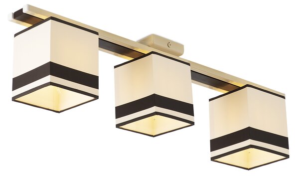 Light for home - Stropni svítidlo z kovového rámu a dřevěným prvkem18733 "Dream new", 3X40W, E14, Béžová