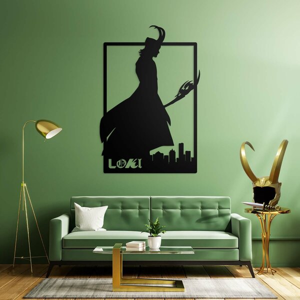 DUBLEZ | Dřevěný nástěnný obraz - Loki od Marvel