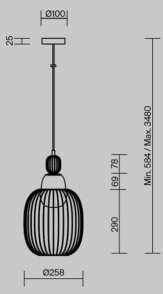 Závěsné svítidlo Levitation G9x1 40W MOD376PL-01G1 - MAYTONI