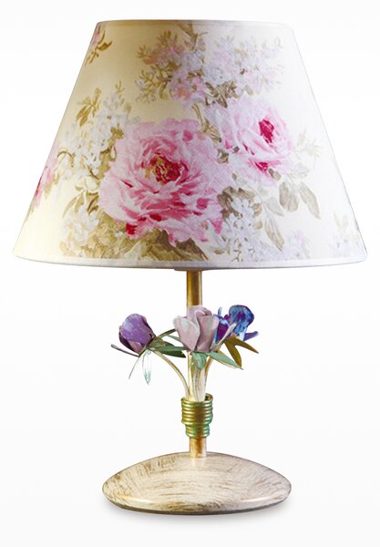 Light for home - Stolní lampa 6400 "Romance", 1x60W, E27, béžová, růžová, fialový
