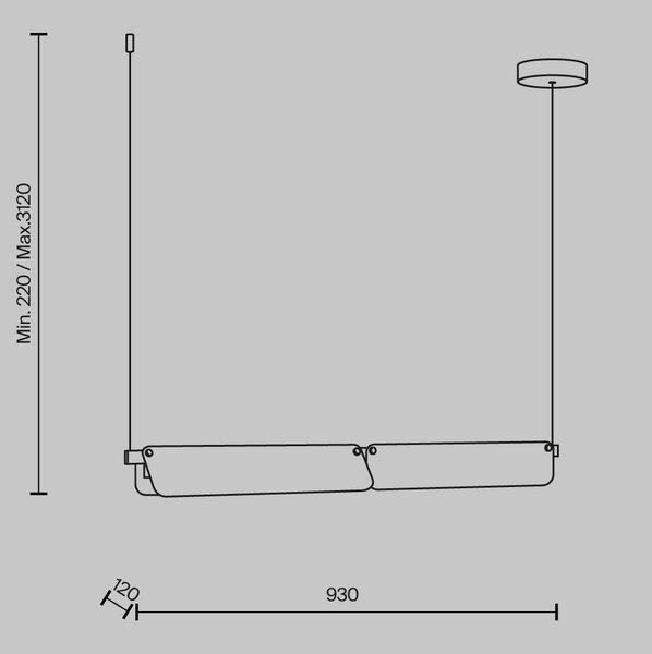 Závěsné svítidlo Flat 3000K 20W MOD296PL-L20BS3K - MAYTONI