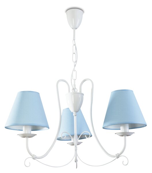 Light for home - Závěsný lustr na řetězu 13603 "LILLIAN", 3X40W, E14, Bílá