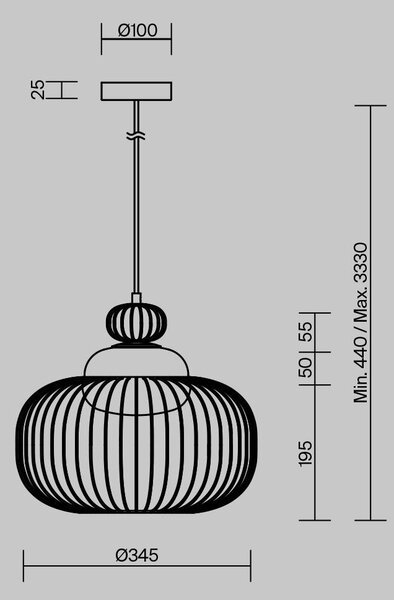 Závěsné svítidlo Levitation G9x1 40W MOD376PL-01G - MAYTONI