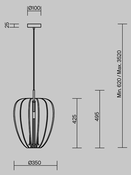 Závěsné svítidlo Cambio E27x1 60W MOD398PL-01GR - MAYTONI