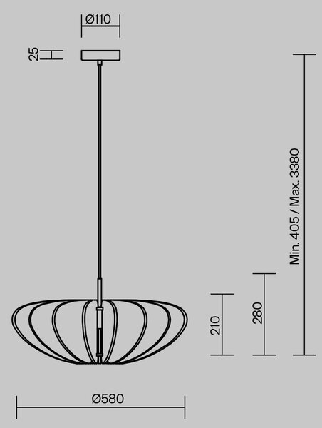 Závěsné svítidlo Cambio E27x1 60W MOD398PL-01GR1 - MAYTONI