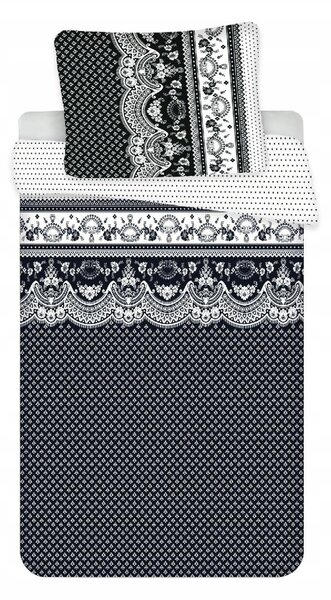 Polybavlněné povlečení na 2 postele CANZONE BLACK, černé Rozměr povlečení: 2 ks 70 x 90 cm | 2 ks 140 x 200 cm