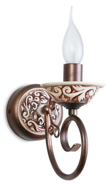 Light for home - Nástěnné světlo - klasický design s moderním šarmem 10811 "AFINA", 1x40W, E14, hnědá, zlatá, patina