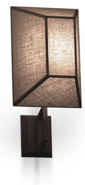 Light for home - Nástěnné moderní světlo s textilním stínidlem v hnědé barvě 40001 "Roof", 1x15W, E27, hnědá