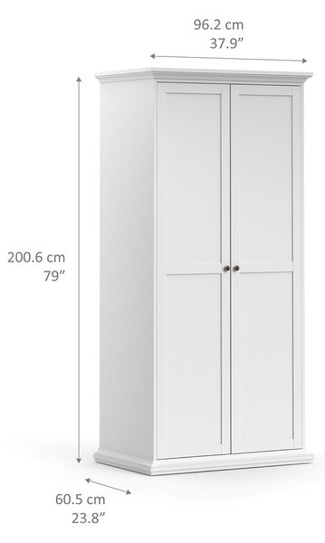 Šatní skříň Paris dvoudveřová 75352 bílá - Tvilum