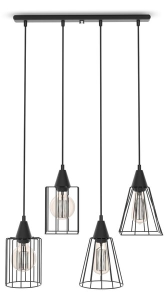 Light for home - Závěsné stropní svítidlo 40604 "MATRIX", 4x60W, E27, Černá