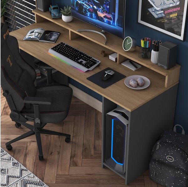 PC stolek Sikine 4 (ořech + antracit)