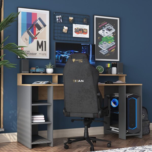PC stolek Sikine 4 (ořech + antracit)