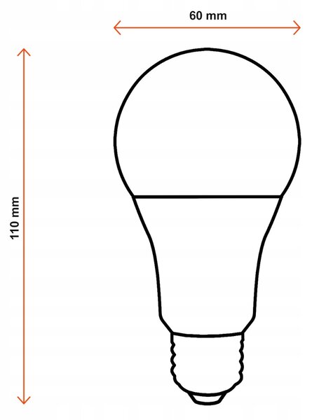 LED žárovka - E27 - 10W - 800Lm - teplá bílá BERGE