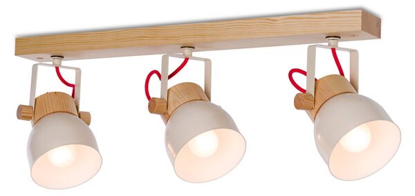 Light for home - Stropní bodové svítidlo 40244 "VIANA", 3x60W, E27, béžová, přirozená borovice