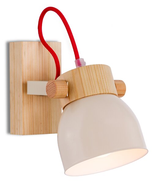 Light for home - Nástěnné svítidlo 40002 "VIANA", 1x60W, E27, béžová, přirozená borovice