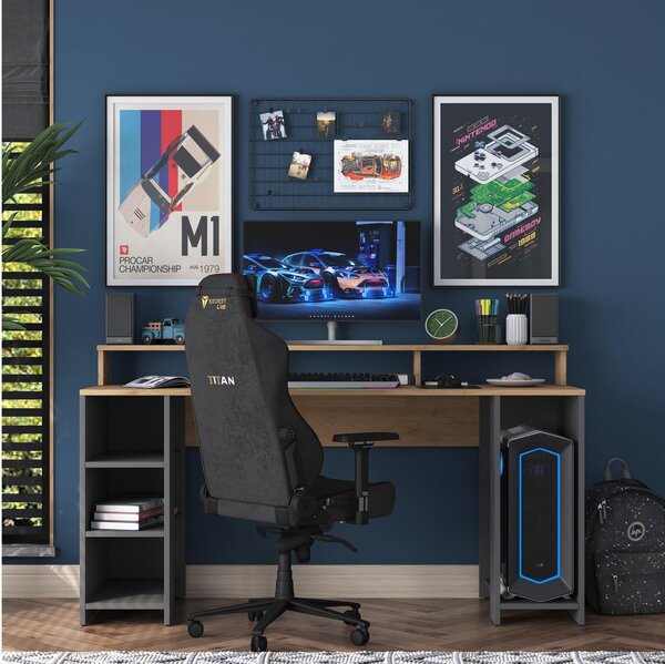 PC stolek Sikine 4 (ořech + antracit)