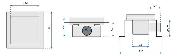 Odtokový žlab - Model 2D 15x15