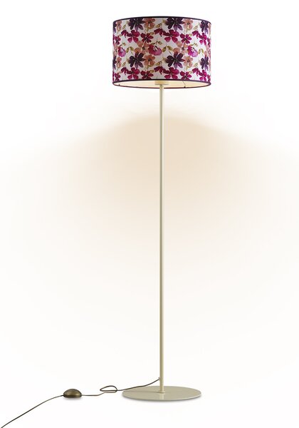 Light for home - Stojací lampa s květovaným stínítkem 10230 "London", 1x60W, E27, Béžová