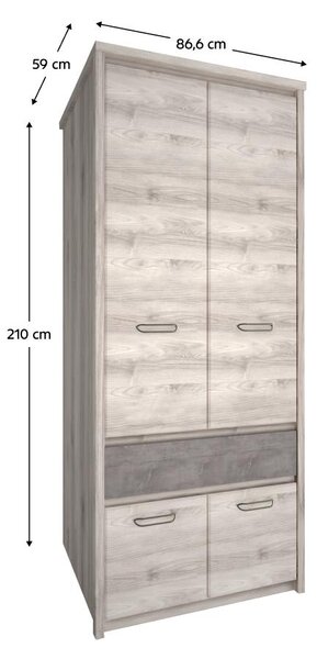 Skříň Jess new 13 (kaštan nairobi + onyx)