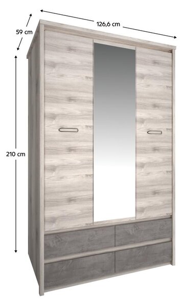 Skříň Jess new (kaštan nairobi + onyx)