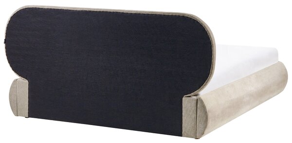 Postel s úložným prostorem Tkanina CAMPAN 160 x 200 cm Taupe