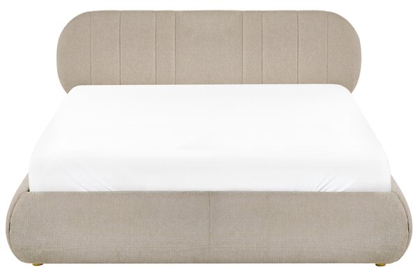 Postel s úložným prostorem Tkanina CAMPAN 160 x 200 cm Taupe