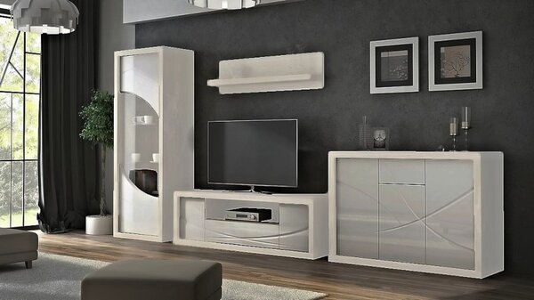 Casarredo - Komfort nábytek Obývací stěna, sestava PARIS bílý lesk/bílá (P4+P5+P7+P12)