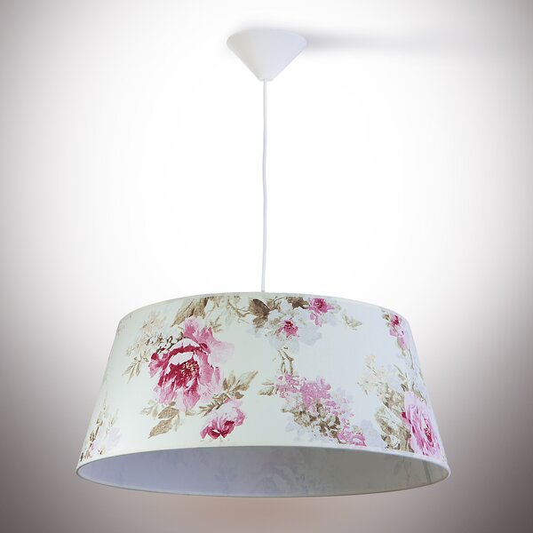 Light for home - Závěsné světlo na lanku se stínítkem z holandského textilu průměr 500 mm 13910 "Brighton", 1x60W, E27, Bílá