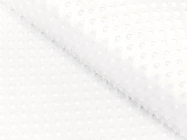 Dětská látka Minky 3D puntíky MKP-016 Krémově bílá - šířka 150 cm