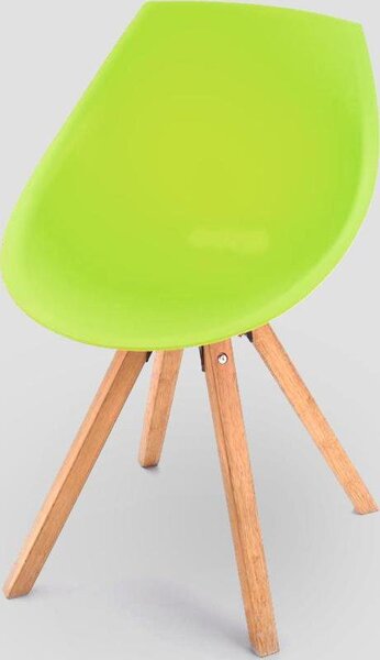 Dřevona Plastová jídelní židle GORKA, zelená