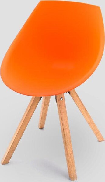 Dřevona Plastová jídelní židle GORKA, oranžová