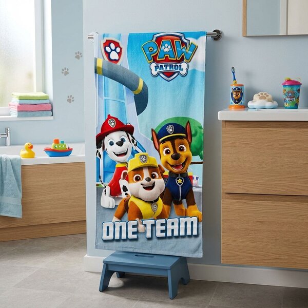 Jerry Fabrics Osuška TLAPKOVÁ PATROLA 201, modrá, froté, 70x140cm