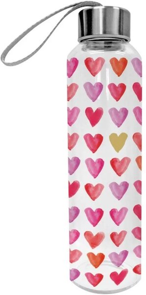 PPD Skleněná lahev Aquarell Hearts, 550 ml