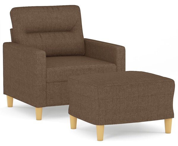 Křeslo s podnožkou hnědé 60 cm textil 3201068