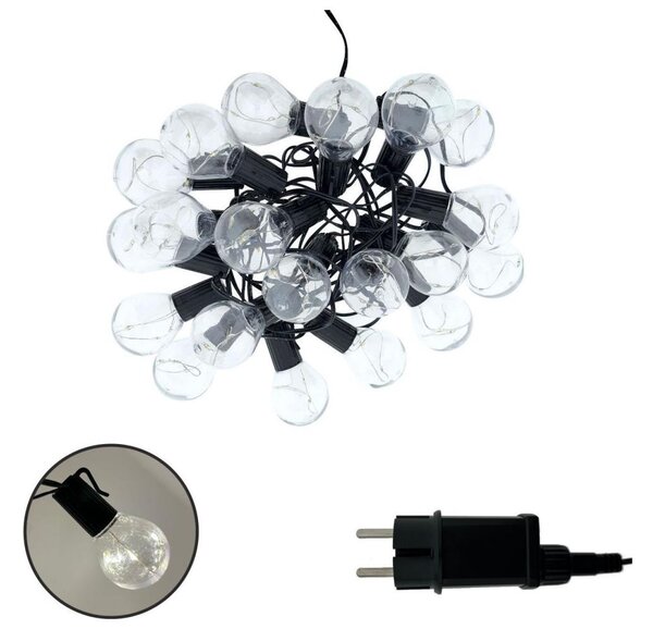 LED Venkovní dekorační řetěz 20xLED/0,075W/230V 5,8 m IP44 černá