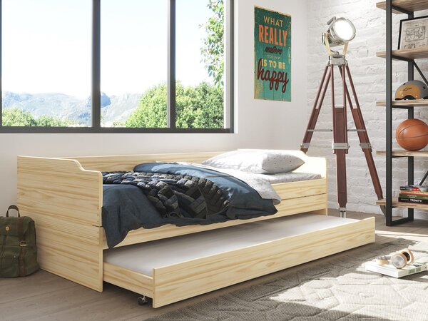 VÝSUVNÁ POSTEL, 90/200 cm, přírodní barvy MID.YOU, Online Only