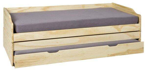 VÝSUVNÁ POSTEL, 90/200 cm, přírodní barvy MID.YOU, Online Only