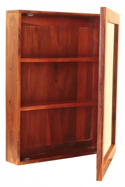 Skříňka do koupelny se zrcadlem Nela 65x80x15 z indického masivu palisandr