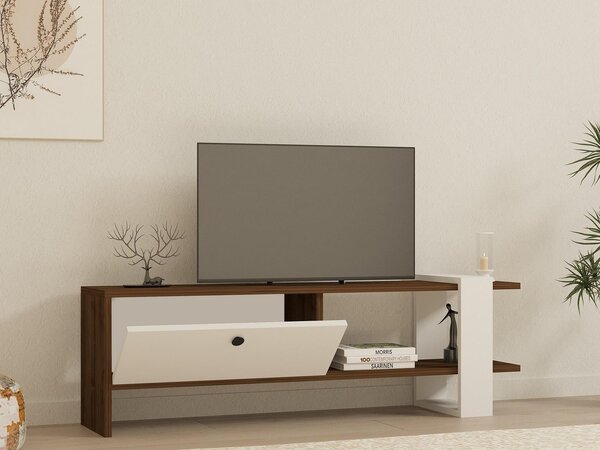 TV stolek/skříňka Dutudo (ořech + bílá). Akce -19%