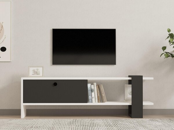 TV stolek/skříňka Dutudo (antracit + bílá). Akce -27%