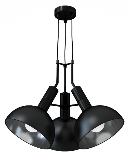 Light for home - Designové závěsné svítidlo na lanku 60599 "BUFFY", 3x60W, E27, Černá